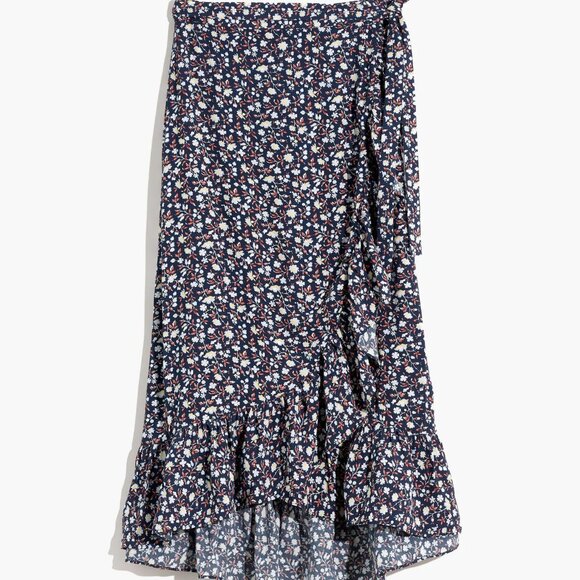 Madewell Dresses & Skirts - Madewell Floral Midi Skirt - Navy and White